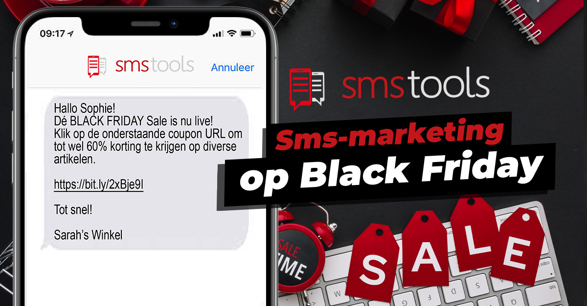 Verstuur digitale coupons via sms op Black Friday